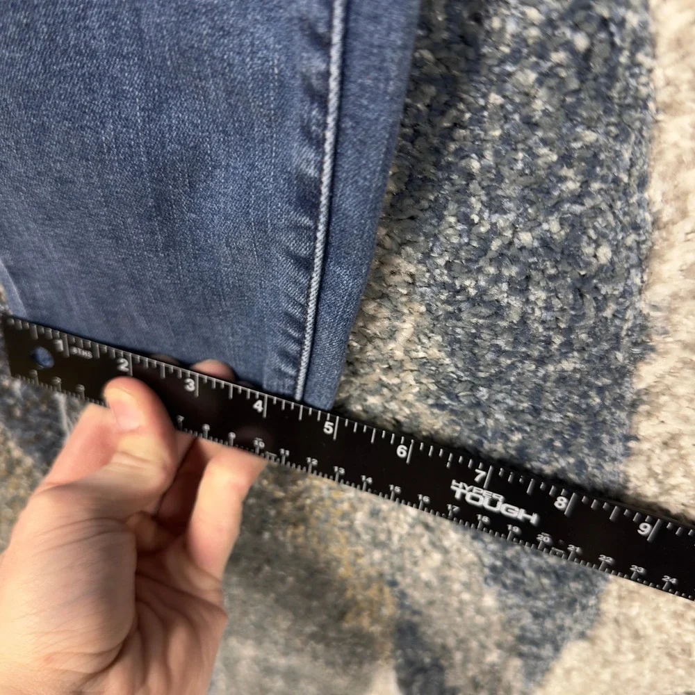 Levis Premium Big E Mile High Super Skinny Jeans Blue Raw Hem 27 High Rise Denim